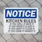 Signmission Kitchen Rules If You Spill It Wipe It If, 14 in W x Rectangle, Plastic OS-2PACK-NS-P-1014-L-13908 - alternate 4